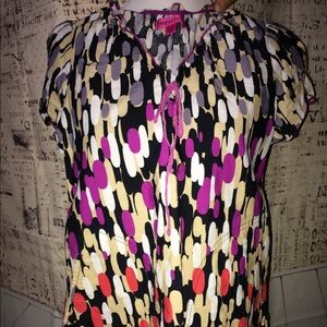 Beyond Scrubs XS Multi Purple Short Sleeve Top